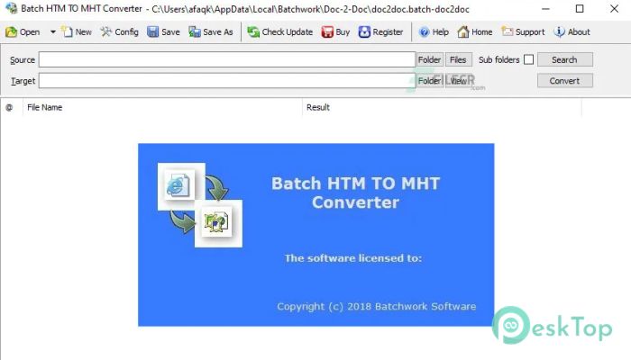 下载 Batch HTML to MHT Converter 2022.14.731.2997 免费完整激活版