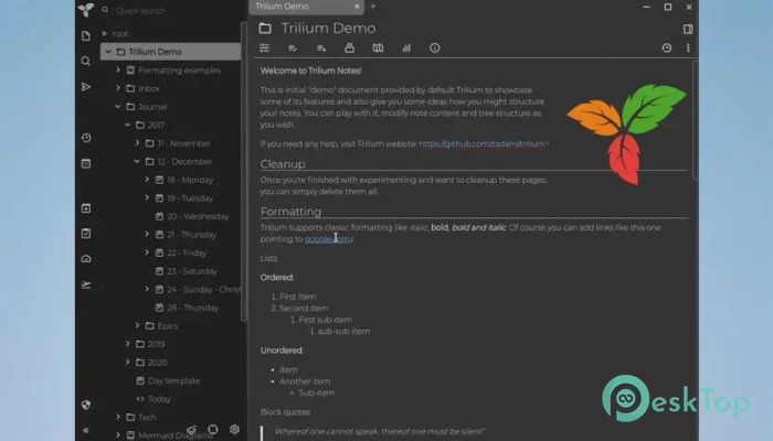 Trilium Notes  0.63.7 完全アクティベート版を無料でダウンロード