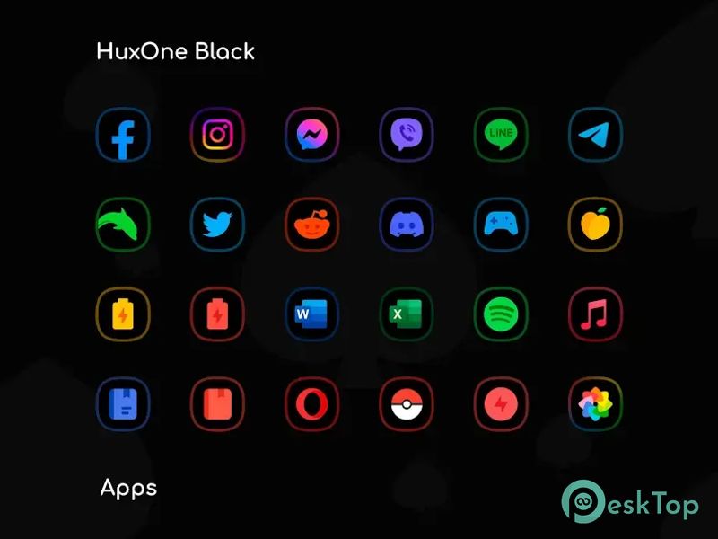 HuxOne Dark - Icon Pack 3.8 APK MOD Unlocked (Full) Free Download