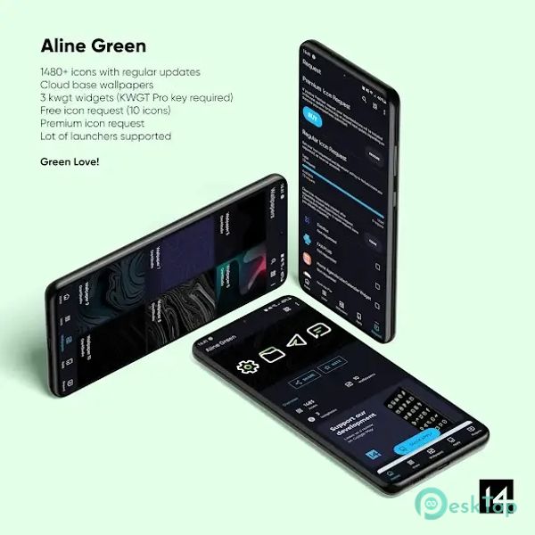 Aline Green: linear icon pack 1.9.9 APK MOD 完整免费下载