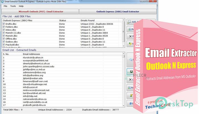 Download Technocom Email Extractor Outlook N Express 6.4.2.23 Free Full Activated