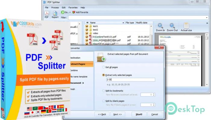 Coolutils PDF Splitter Pro 6.1.0.39 完全アクティベート版を無料でダウンロード