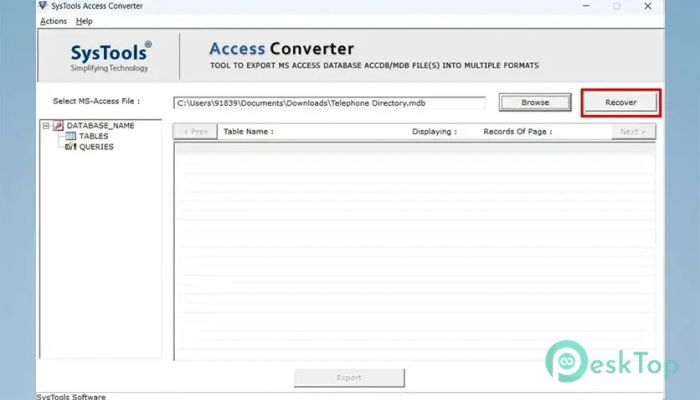 SysTools Access Converter 7.3 Tam Sürüm Aktif Edilmiş Ücretsiz İndir