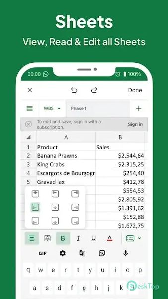 SheetsReader:View, Edit, Share 1.2.0 APK MOD Полная бесплатная загрузка