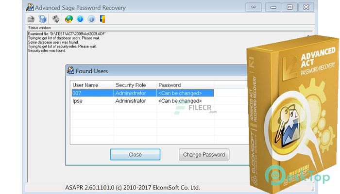 Скачать ElcomSoft Advanced Sage Password Recovery 2.78.2530 полная версия активирована бесплатно