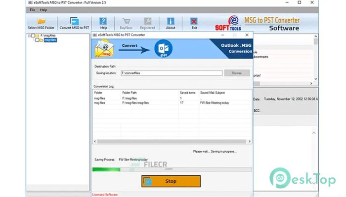 Download eSoftTools MSG to PST Converter 2.5 Free Full Activated