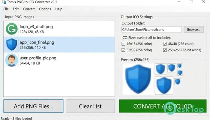 Download Toms PNG to ICO Converter 1.0 Free Full Activated