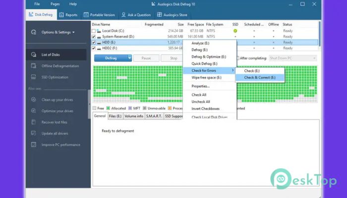 Auslogics Disk Defrag 11.0.0.6 Tam Sürüm Aktif Edilmiş Ücretsiz İndir