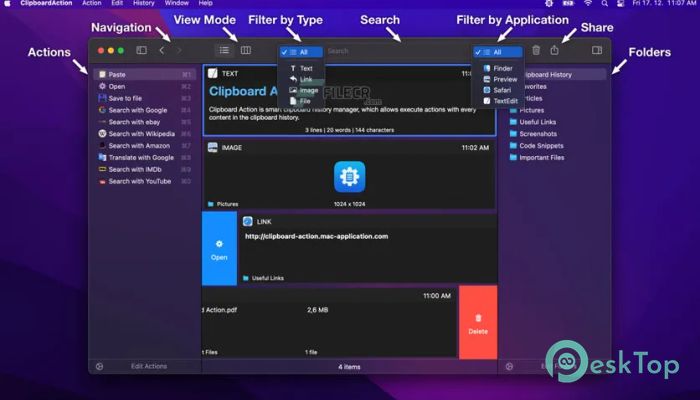 Download Clipboard Action  1.5.1 Free For Mac