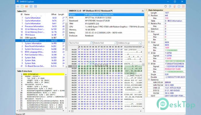 Download MiTeC SMBIOS Explorer 1.0.0 Free Full Activated