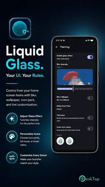Lucid - Liquid Glass launcher 1.2.0 APK MOD Unlocked (Full) Free Download