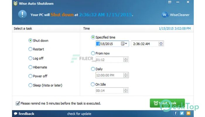 Скачать Wise Auto Shutdown 2.0.7.108 полная версия активирована бесплатно