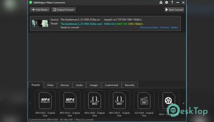 TalkHelper Video Converter 2.9.85.218 Tam Sürüm Aktif Edilmiş Ücretsiz İndir