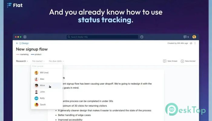 Flat - Work Tracking 1.0 Tam Sürüm Aktif Edilmiş Ücretsiz İndir