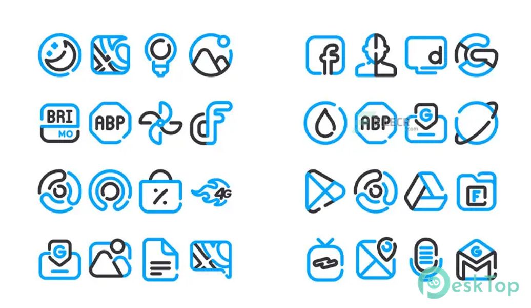 Lineblack – Blue icon Pack v1.0 APK MOD تحميل مجاني كامل