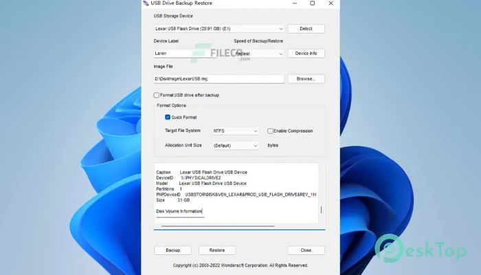 تحميل برنامج USB Drive Backup Restore  6.0 برابط مباشر