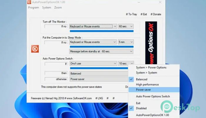 AutoPowerOptionsOK 5.91 完全アクティベート版を無料でダウンロード