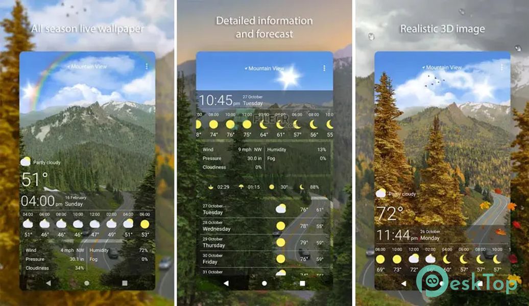 4 Season Road – Weather Live Wallpaper