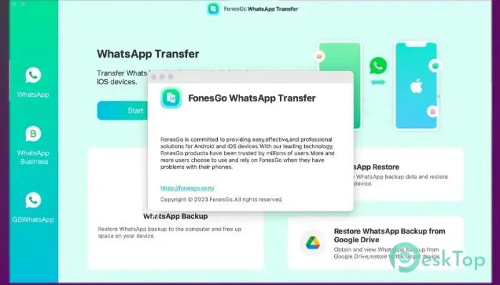 Скачать FonesGo WhatsApp Transfer 8.9.1 полная версия активирована бесплатно