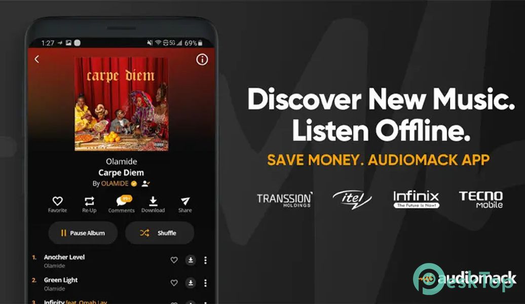 Audiomack - Music Downloader 6.55.0 APK MOD Полная бесплатная загрузка