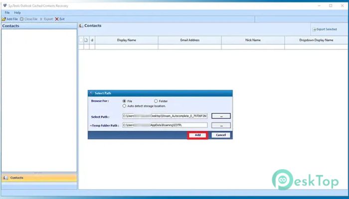 تحميل برنامج SysTools Outlook Cached Contacts Recovery 8.0 برابط مباشر