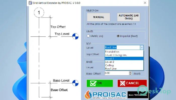 Download PROISAC-BIM-VDC Grid Vertical Extender 4.0.0 Free Full Activated