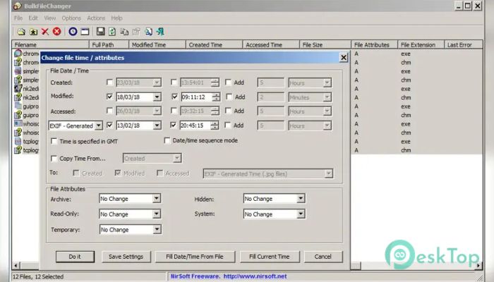 Download NirSoft BulkFileChanger 1.73 Free Full Activated