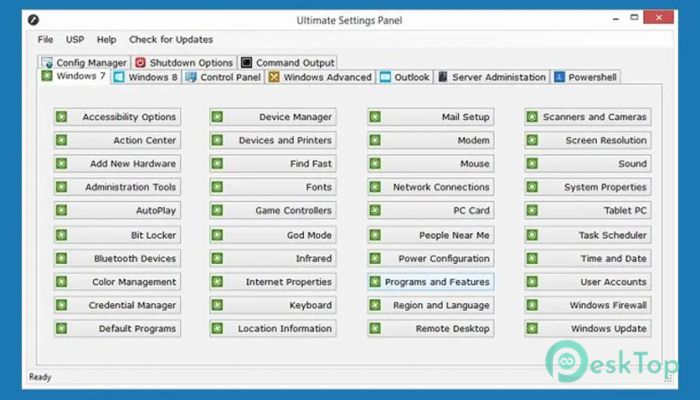 تحميل برنامج Ultimate Settings Panel 6.7 برابط مباشر