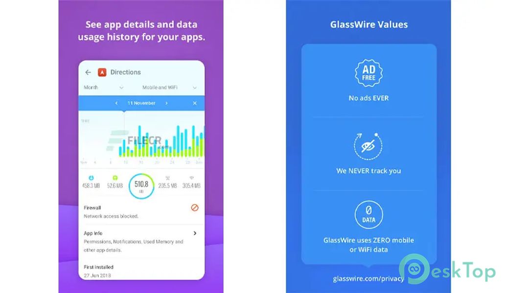 GlassWire Data Usage Monitor 3.0.386r APK MOD Tam Ücretsiz İndir