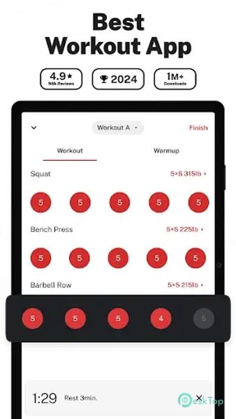 Stronglifts 5x5 Workout 4.2.1 APK MOD Tam Ücretsiz İndir