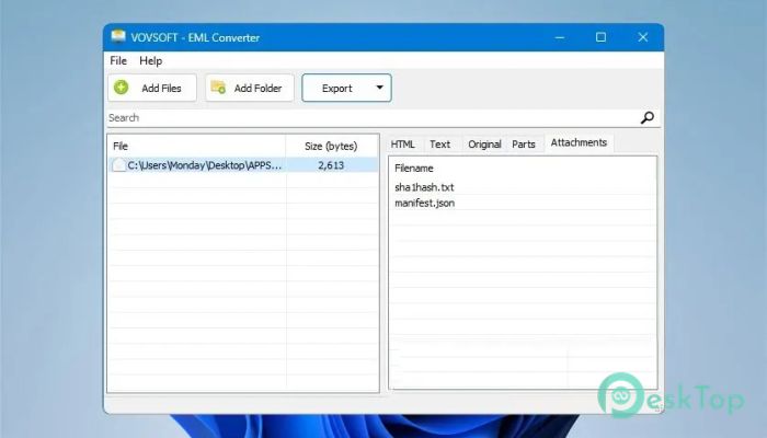 Descargar Vovsoft EML Converter 1.3 Completo Activado Gratis