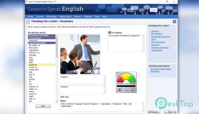 Learn to Speak English Deluxe 12.0.0.18 完全アクティベート版を無料でダウンロード