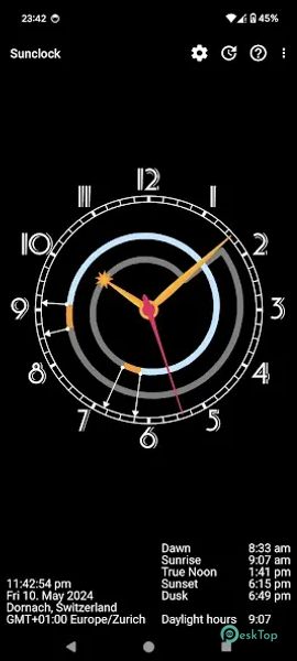 Télécharger Sunclock: Sunrise Sunset Clock 4.24 APK MOD Gratuitement et Complet