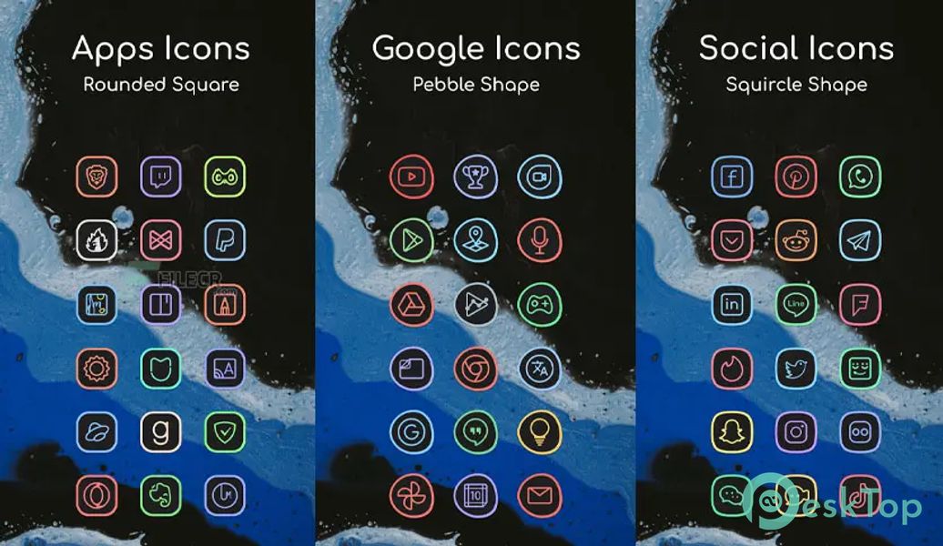 Lavien Adaptive Neon Icon Pack