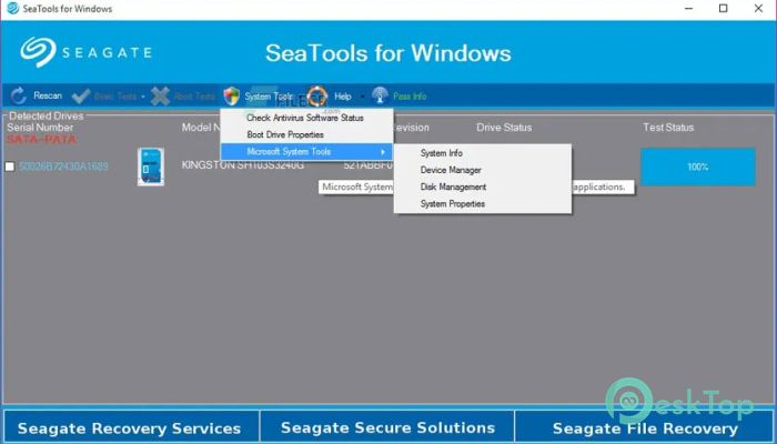  تحميل برنامج Seagate SeaTools for Windows  5.0.165 برابط مباشر