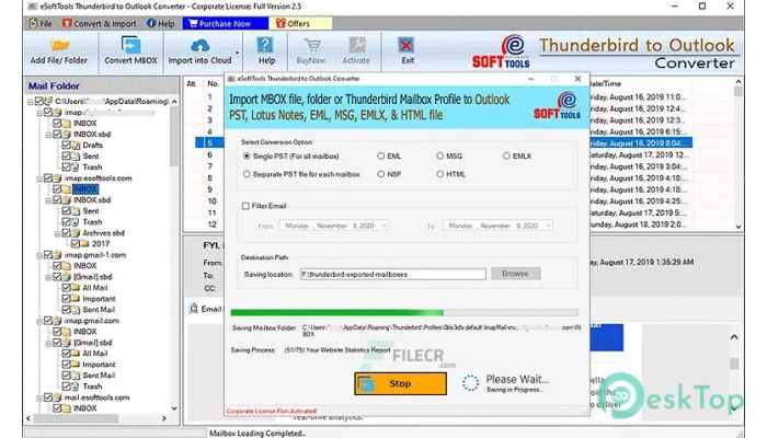  تحميل برنامج eSoftTools Thunderbird to Outlook Converter 2.5 برابط مباشر