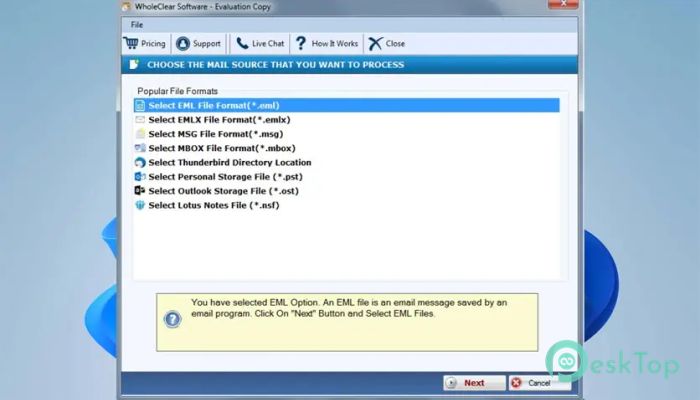 WholeClear EML Converter 1.0 Tam Sürüm Aktif Edilmiş Ücretsiz İndir