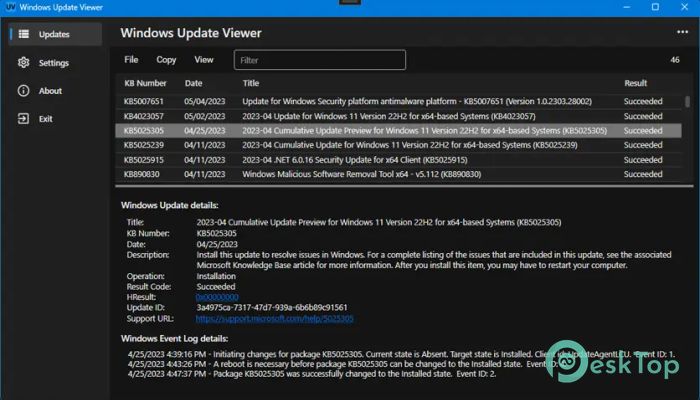 Download Windows Update Viewer 0.5.21.0 Free Full Activated