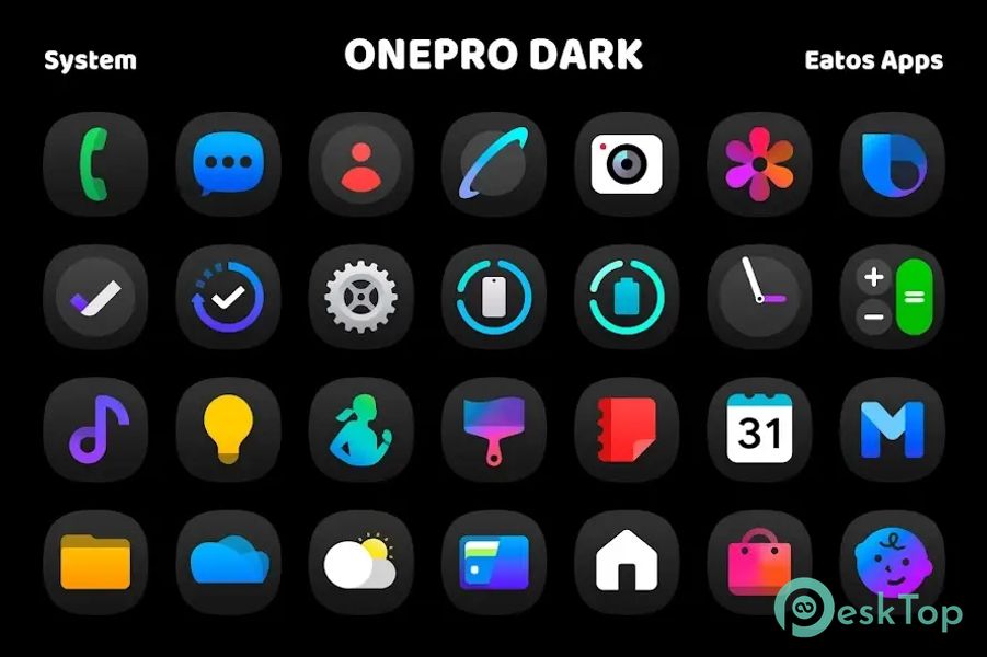 OnePro (Dark) - Icon Pack 1.3.9 APK MOD 完整免费下载