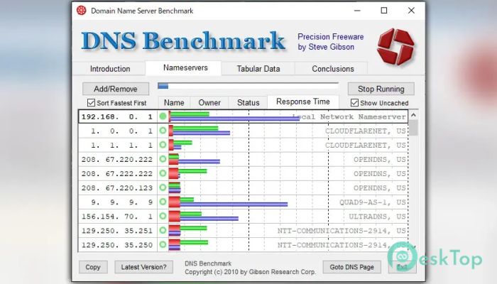 Gibson Research DNSBench 1.0 Tam Sürüm Aktif Edilmiş Ücretsiz İndir