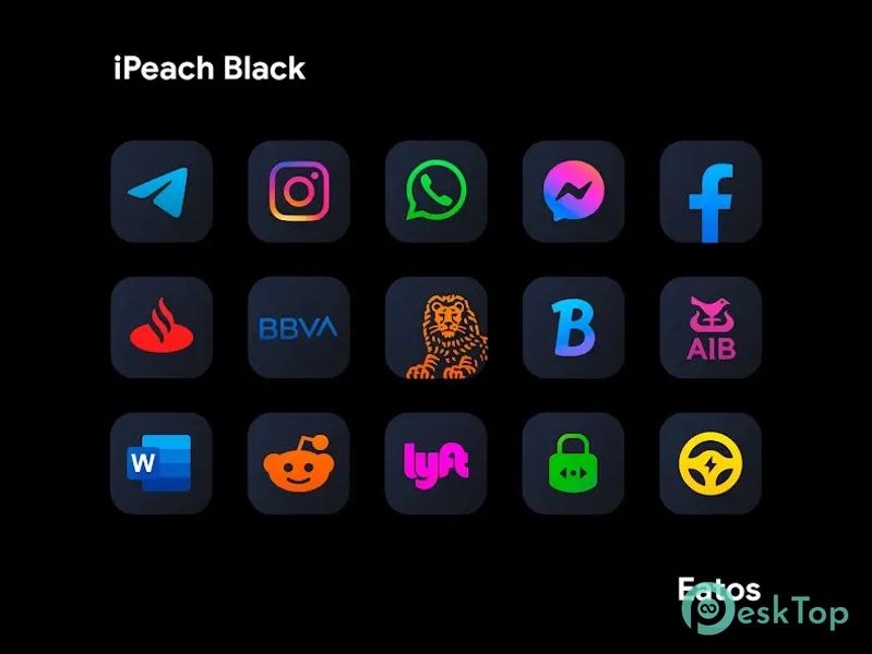 iPeach Black - Icon Pack 2.2.0 APK MOD تحميل مجاني كامل