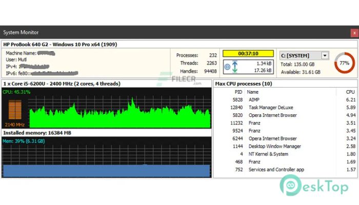 MiTeC InfoBar 4.5.1 Tam Sürüm Aktif Edilmiş Ücretsiz İndir