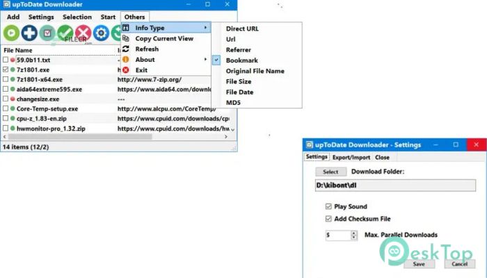 تحميل برنامج upToDate Downloader  1.4.0.12 برابط مباشر