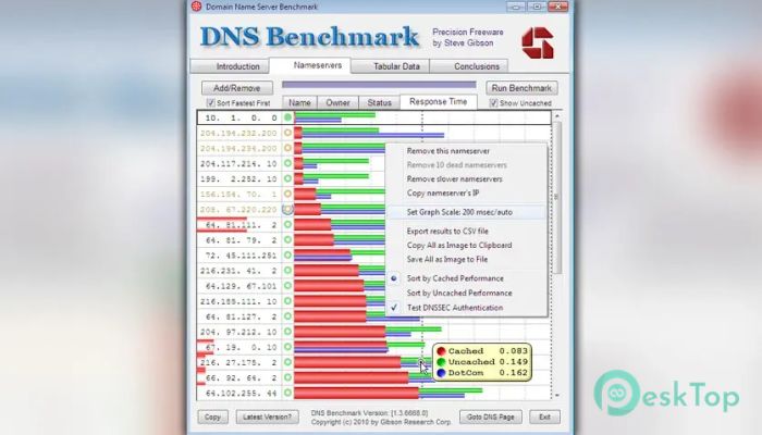 Gibson Research DNSBench 1.0 Tam Sürüm Aktif Edilmiş Ücretsiz İndir