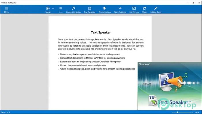 Text Speaker 3.32 完全アクティベート版を無料でダウンロード