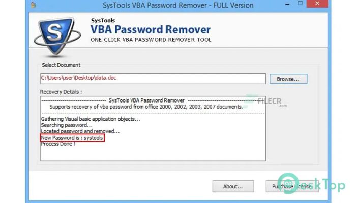 SysTools VBA Password Recovery  7.2 完全アクティベート版を無料でダウンロード