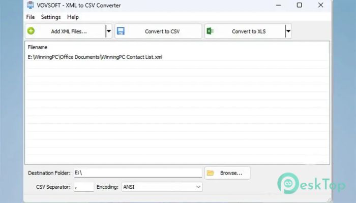Descargar Vovsoft XML to CSV Converter 1.3 Completo Activado Gratis