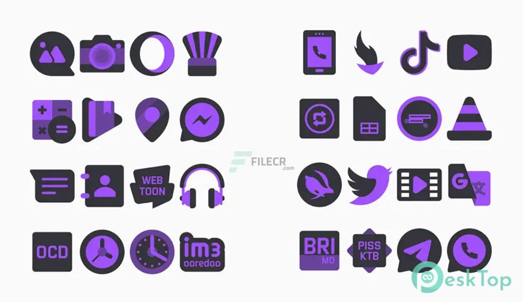 Dark Purple – Icon Pack v1.6 APK MOD Tam Ücretsiz İndir