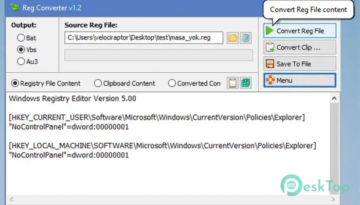 Скачать Sordum Reg Converter 1.2 полная версия активирована бесплатно