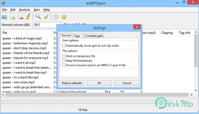 wxMP3gain 4.2 完全アクティベート版を無料でダウンロード